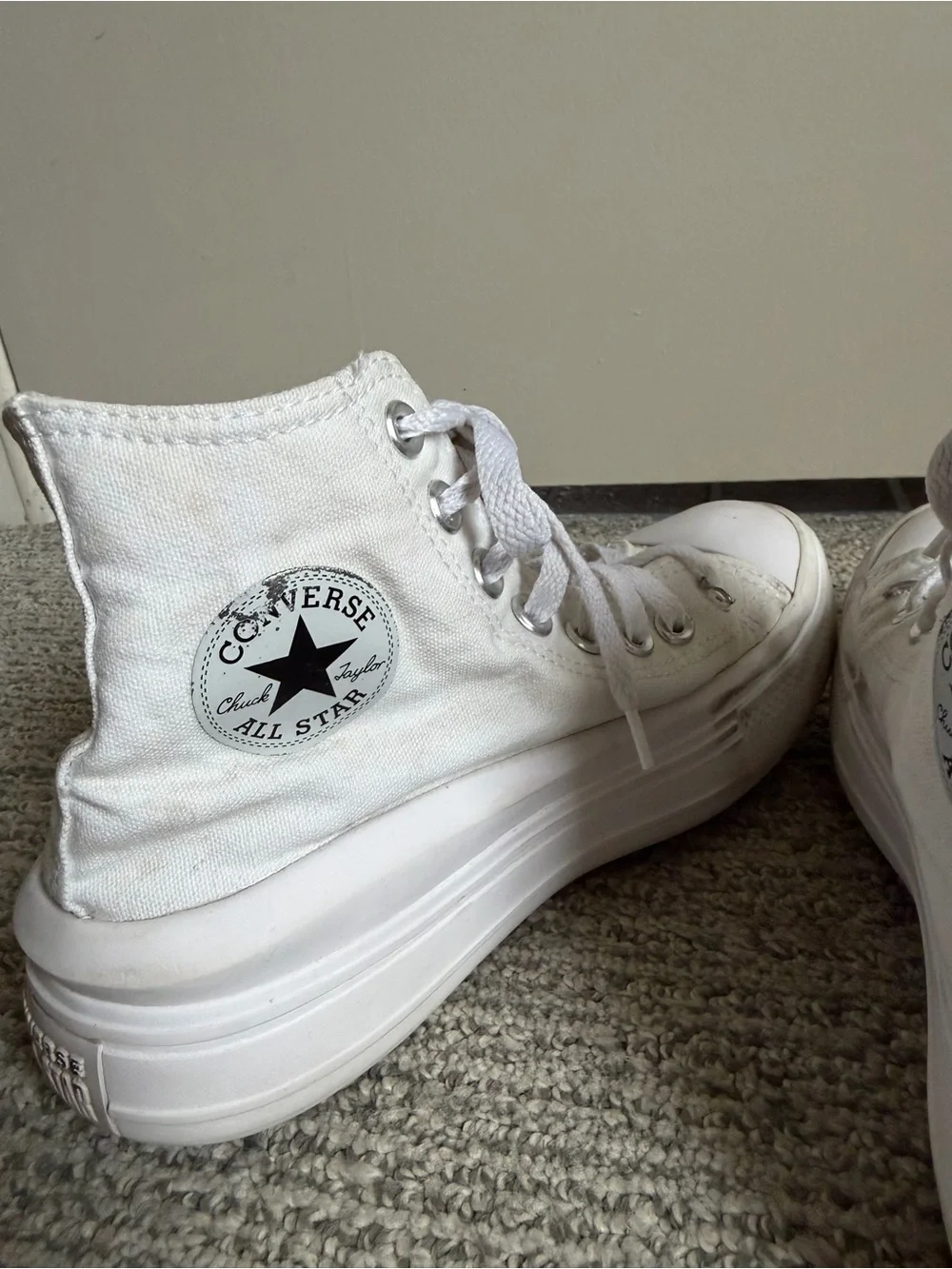 Converse Women's White High-Top Platform Sneakers - Picture 4 of 6